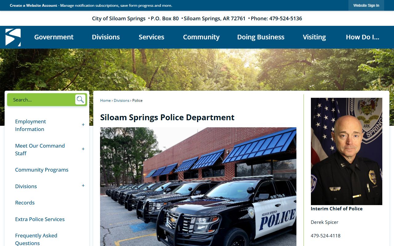 Siloam Springs Police Department sex offender registration