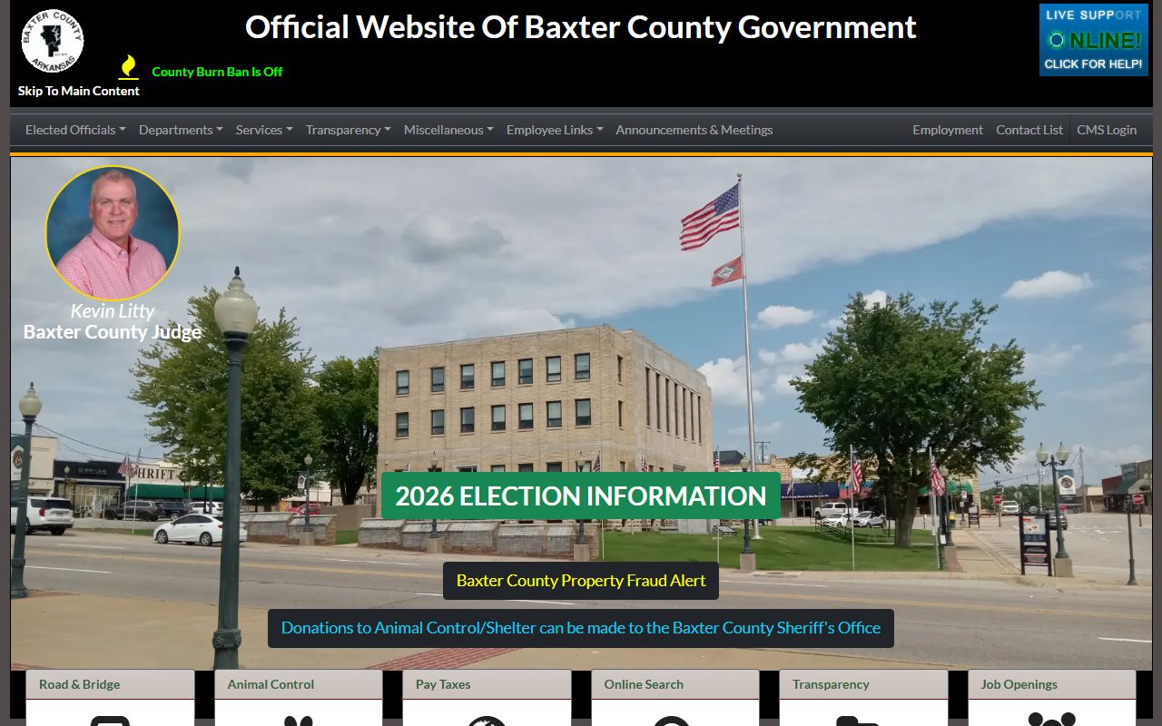 Baxter County Arkansas government website sex offender registration