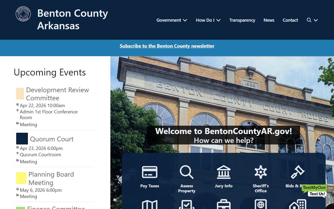 Benton County Arkansas government website sex offender registry resources