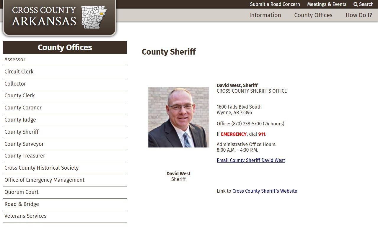 Cross County Sheriff's Office Arkansas sex offender registration