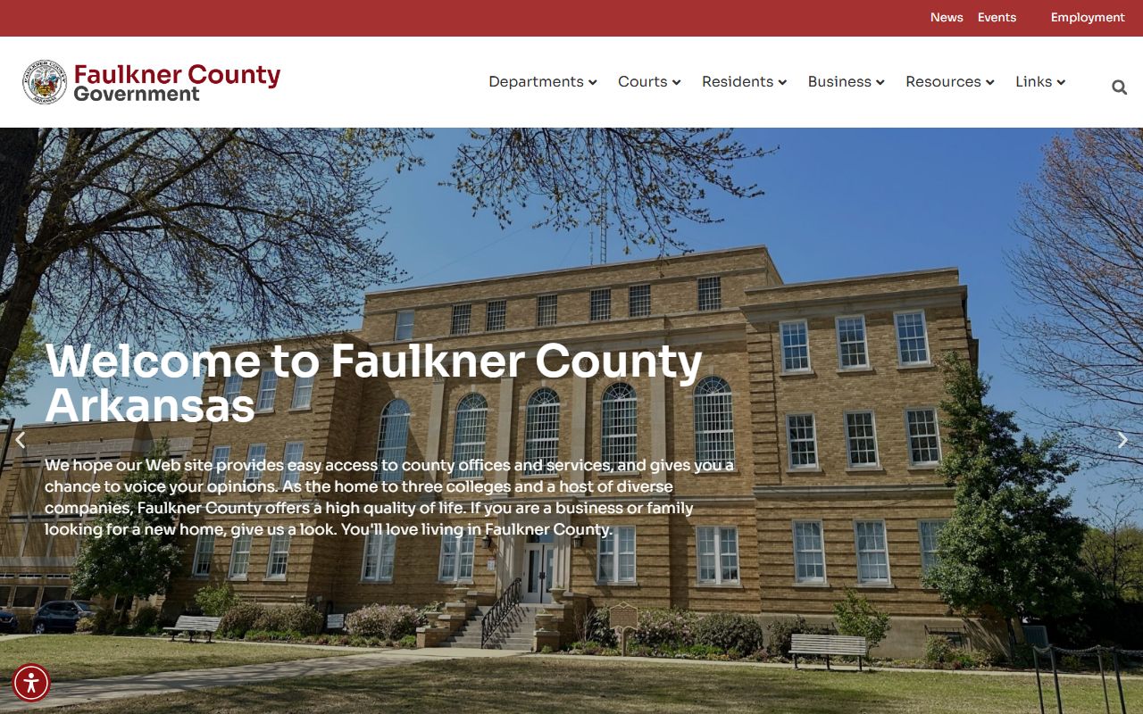 Faulkner County Arkansas government website sex offender records