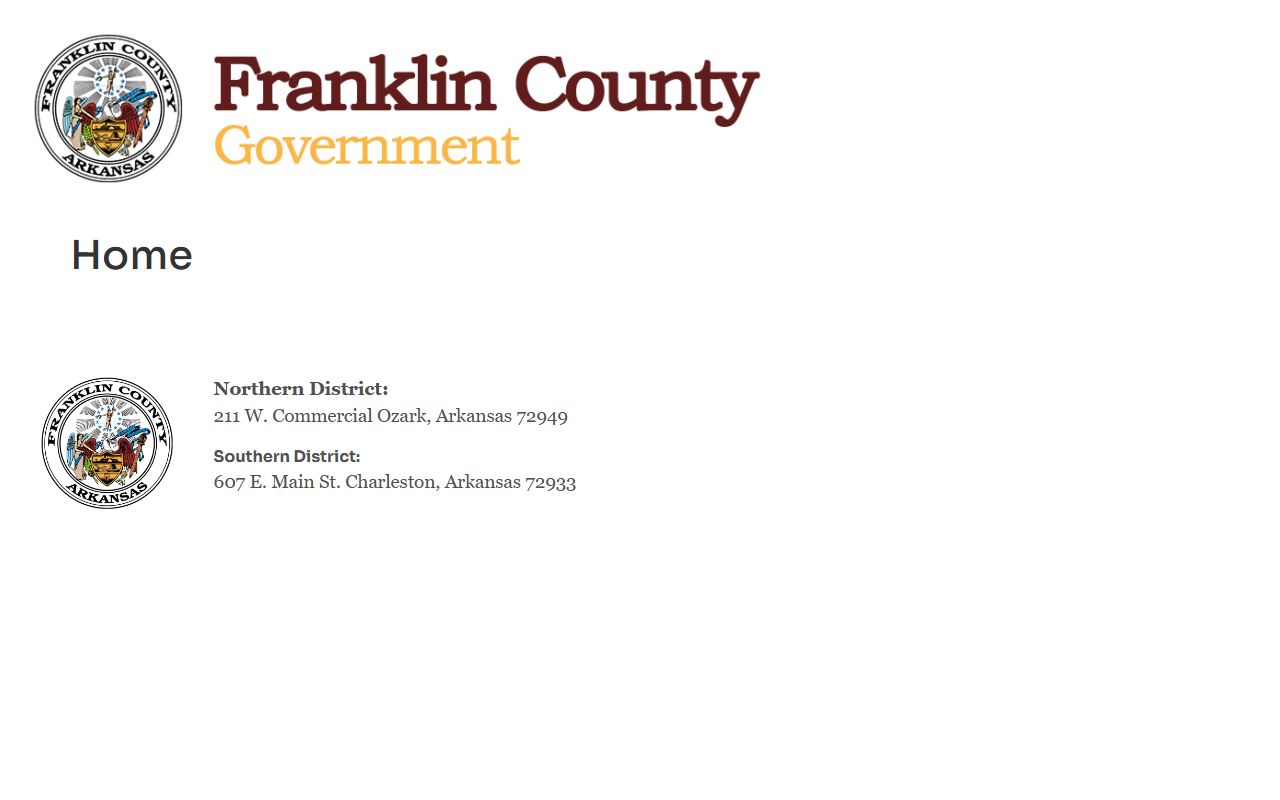 Franklin County Arkansas government website sex offender registry