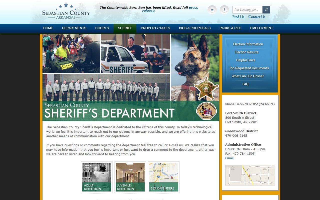 Sebastian County Sheriff's Office sex offender registration Fort Smith Arkansas