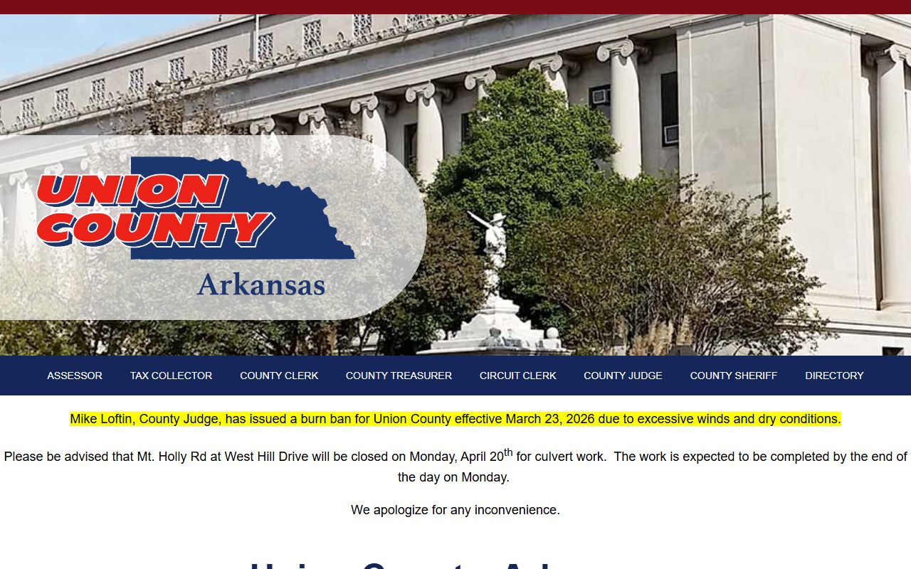 Union County Arkansas government website sex offender resources